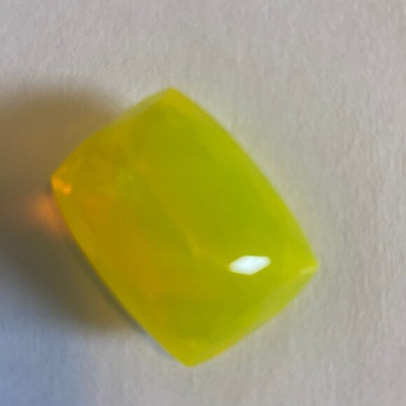 95 Ct Natural NEON Yellow Opal Flawless Cushion Certified Loose Gemstone 33x24mm - Picture 4 of 9